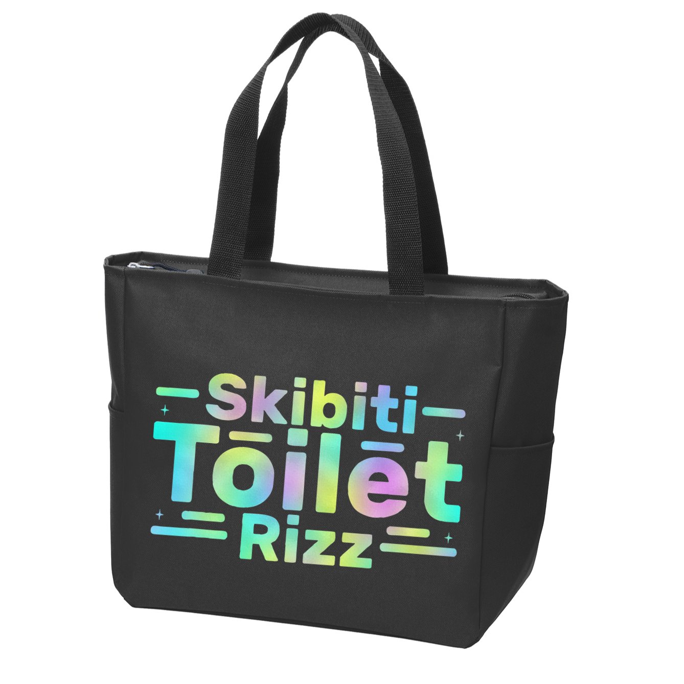 Skibiti Toilet Rizz Funny Meme Humor Sarcasm Brain Rot Zip Tote Bag