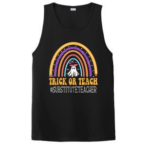 Substitute Teacher Rainbow Trick or teach Funny Halloween PosiCharge Competitor Tank