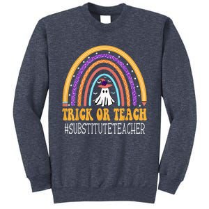 Substitute Teacher Rainbow Trick or teach Funny Halloween Sweatshirt