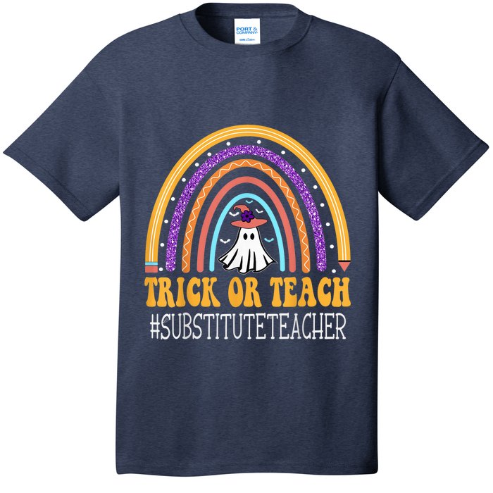 Substitute Teacher Rainbow Trick or teach Funny Halloween T-Shirt