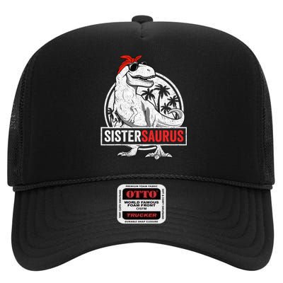 Sistersaurus T Rex Dinosaur Sister Saurus Family Matching High Crown Mesh Back Trucker Hat