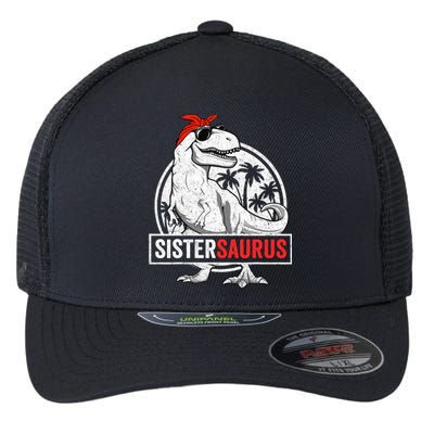 Sistersaurus T Rex Dinosaur Sister Saurus Family Matching Flexfit Unipanel Trucker Cap