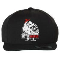 Sistersaurus T Rex Dinosaur Sister Saurus Family Matching Wool Snapback Cap