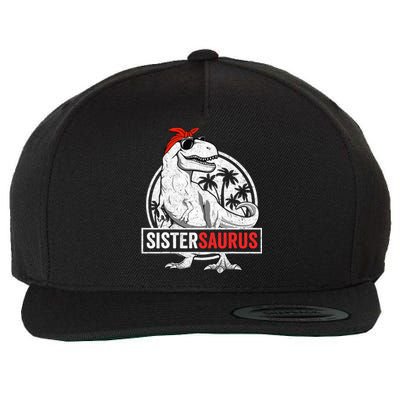 Sistersaurus T Rex Dinosaur Sister Saurus Family Matching Wool Snapback Cap