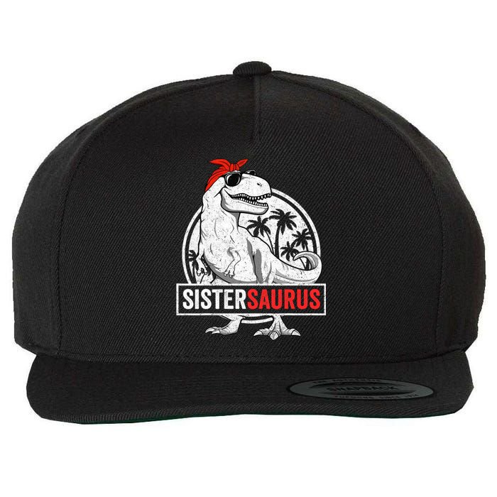 Sistersaurus T Rex Dinosaur Sister Saurus Family Matching Wool Snapback Cap