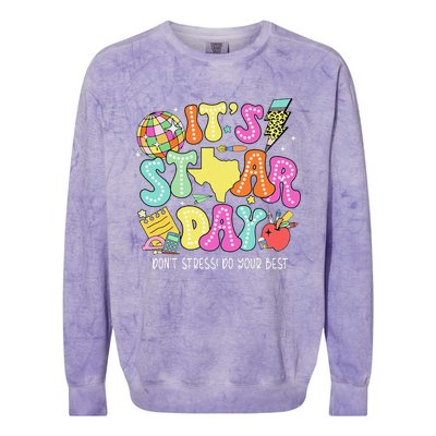 State Testing Retro ItS Staar Day DonT Stress Do Your Best Colorblast Crewneck Sweatshirt