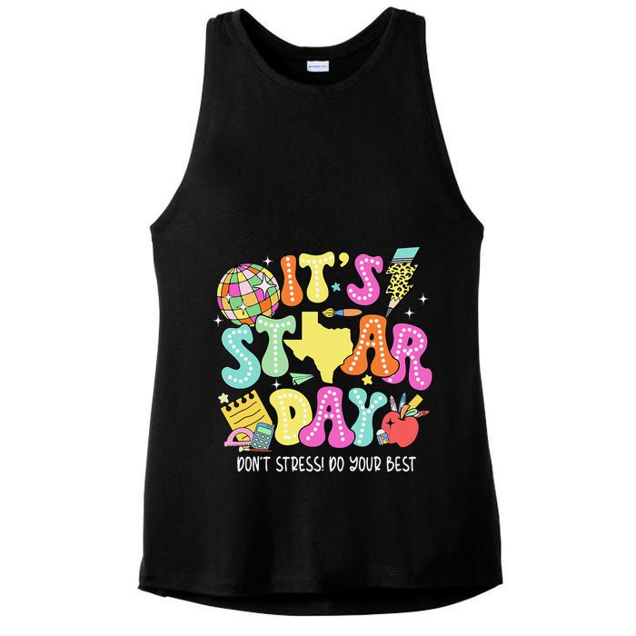State Testing Retro ItS Staar Day DonT Stress Do Your Best Ladies PosiCharge Tri-Blend Wicking Tank