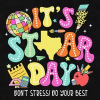 State Testing Retro ItS Staar Day DonT Stress Do Your Best Ladies PosiCharge Tri-Blend Wicking Tank