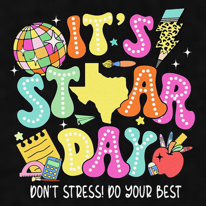 State Testing Retro ItS Staar Day DonT Stress Do Your Best Ladies PosiCharge Tri-Blend Wicking Tank