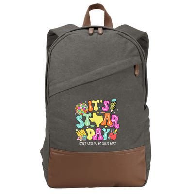 State Testing Retro ItS Staar Day DonT Stress Do Your Best Cotton Canvas Backpack