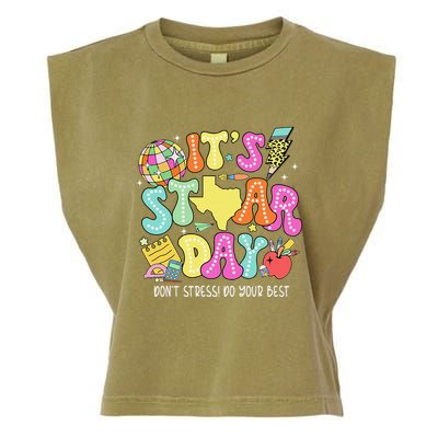 State Testing Retro ItS Staar Day DonT Stress Do Your Best Garment-Dyed Women's Muscle Tee
