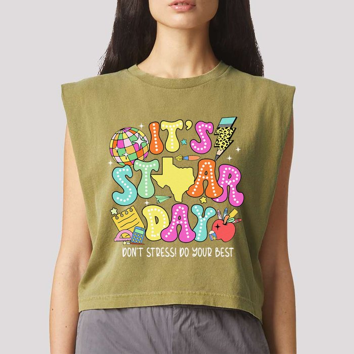 State Testing Retro ItS Staar Day DonT Stress Do Your Best Garment-Dyed Women's Muscle Tee