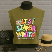 State Testing Retro ItS Staar Day DonT Stress Do Your Best Garment-Dyed Women's Muscle Tee