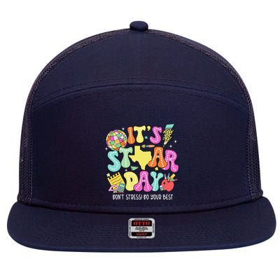 State Testing Retro ItS Staar Day DonT Stress Do Your Best 7 Panel Mesh Trucker Snapback Hat