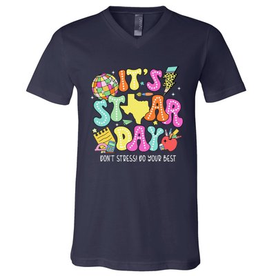 State Testing Retro ItS Staar Day DonT Stress Do Your Best V-Neck T-Shirt