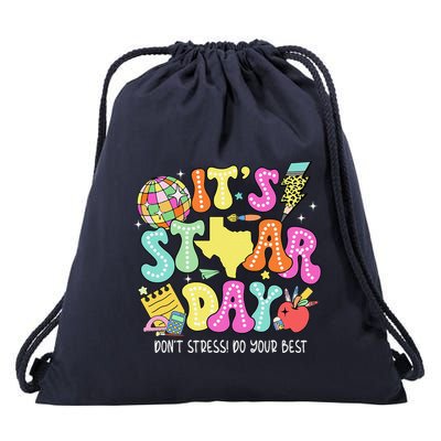 State Testing Retro ItS Staar Day DonT Stress Do Your Best Drawstring Bag