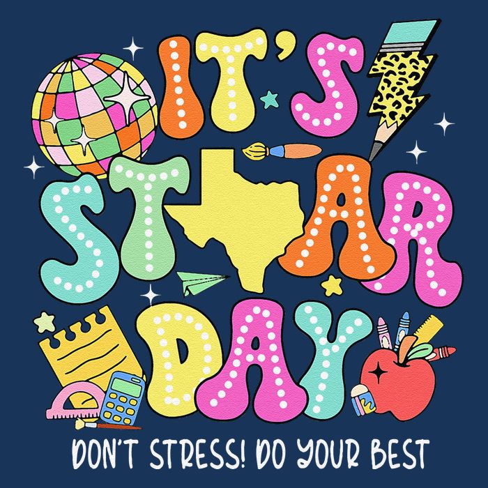 State Testing Retro ItS Staar Day DonT Stress Do Your Best Drawstring Bag