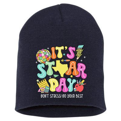 State Testing Retro ItS Staar Day DonT Stress Do Your Best Short Acrylic Beanie