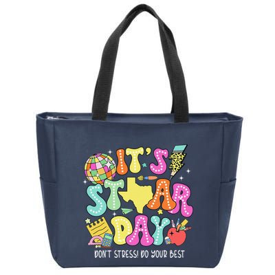 State Testing Retro ItS Staar Day DonT Stress Do Your Best Zip Tote Bag