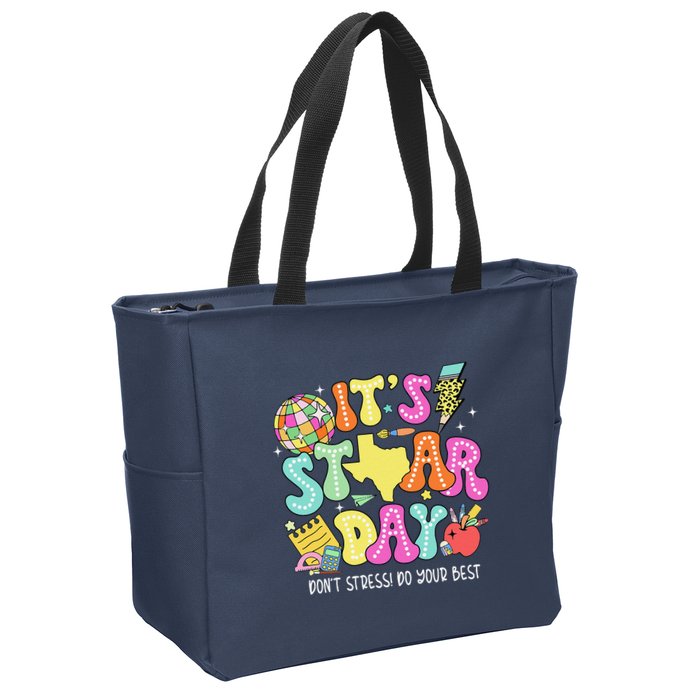 State Testing Retro ItS Staar Day DonT Stress Do Your Best Zip Tote Bag