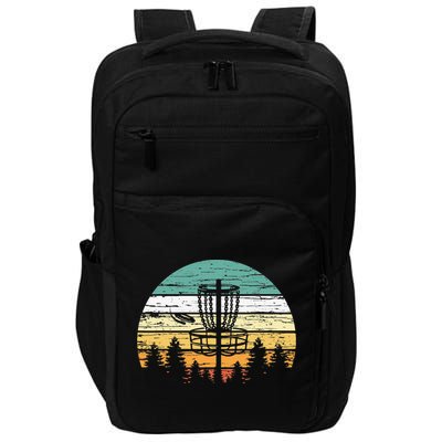 Stupid Trees Retro Sunset Frisbee Golf Vintage Disc Golf Impact Tech Backpack