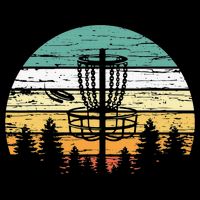 Stupid Trees Retro Sunset Frisbee Golf Vintage Disc Golf Polo