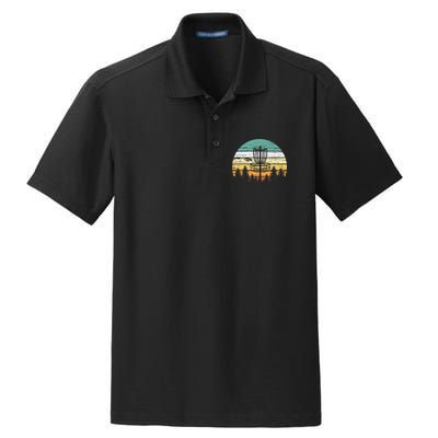 Stupid Trees Retro Sunset Frisbee Golf Vintage Disc Golf Dry Zone Grid Polo