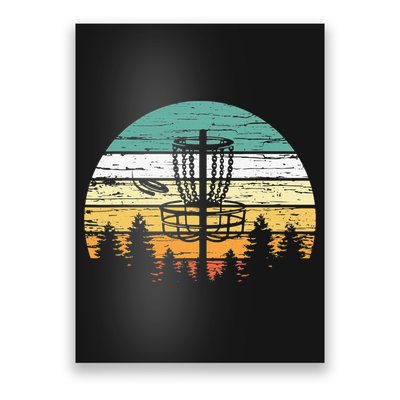 Stupid Trees Retro Sunset Frisbee Golf Vintage Disc Golf Poster