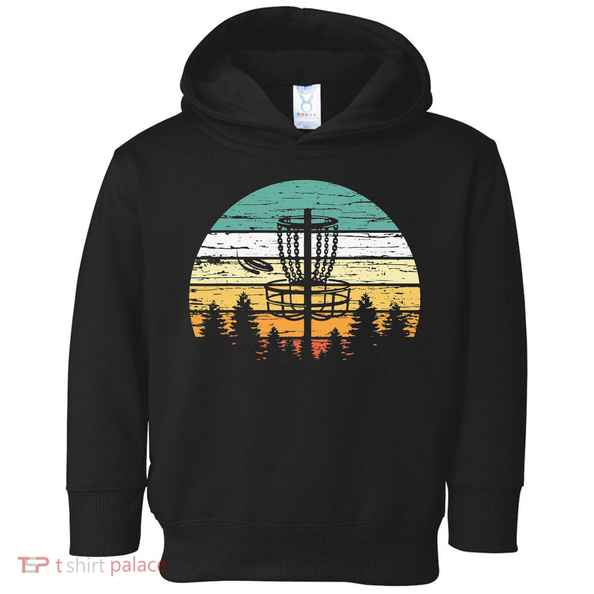 Stupid Trees Retro Sunset Frisbee Golf Vintage Disc Golf Toddler Hoodie