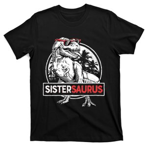 Sistersaurus T Rex Dinosaur Sister Saurus Family Matching Vneck T-Shirt