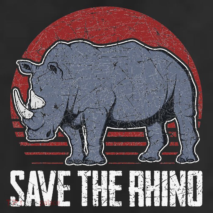 Save The Rhino funny animal lovers 7 Panel Mesh Trucker Snapback Hat
