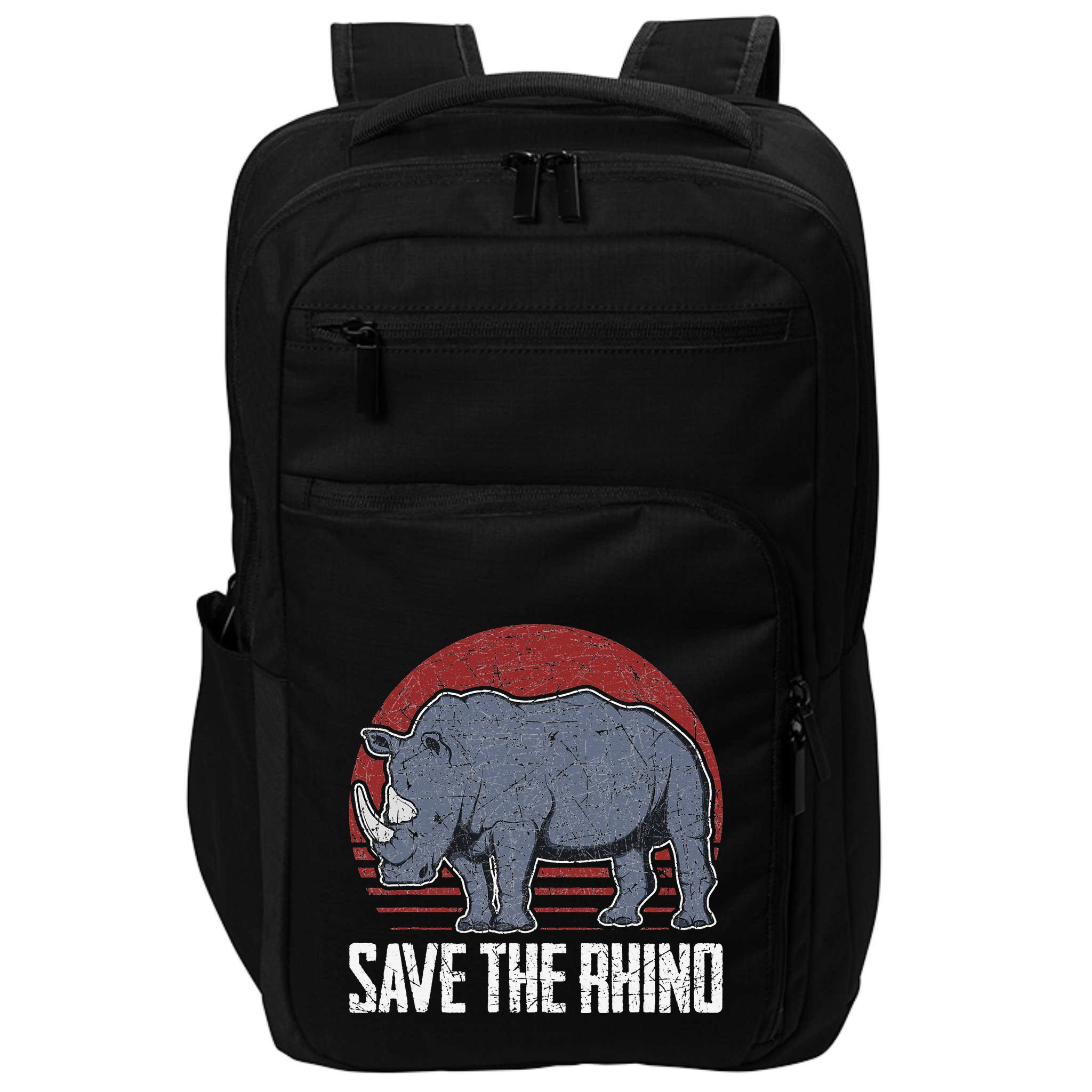 Save The Rhino funny animal lovers Impact Tech Backpack