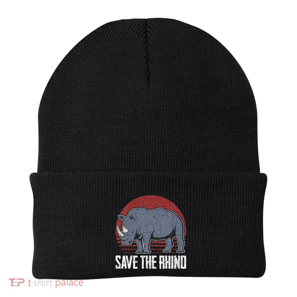 Save The Rhino funny animal lovers Beanie