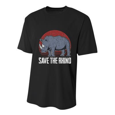 Save The Rhino funny animal lovers Youth Performance Sprint T-Shirt