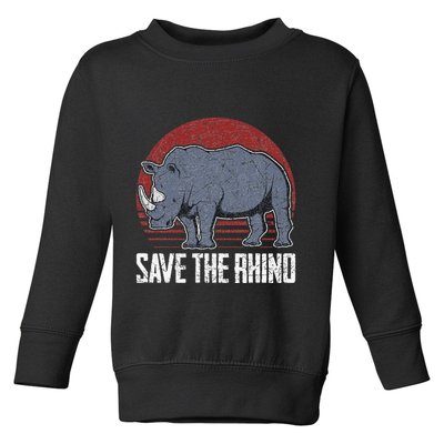 Save The Rhino funny animal lovers Toddler Sweatshirt