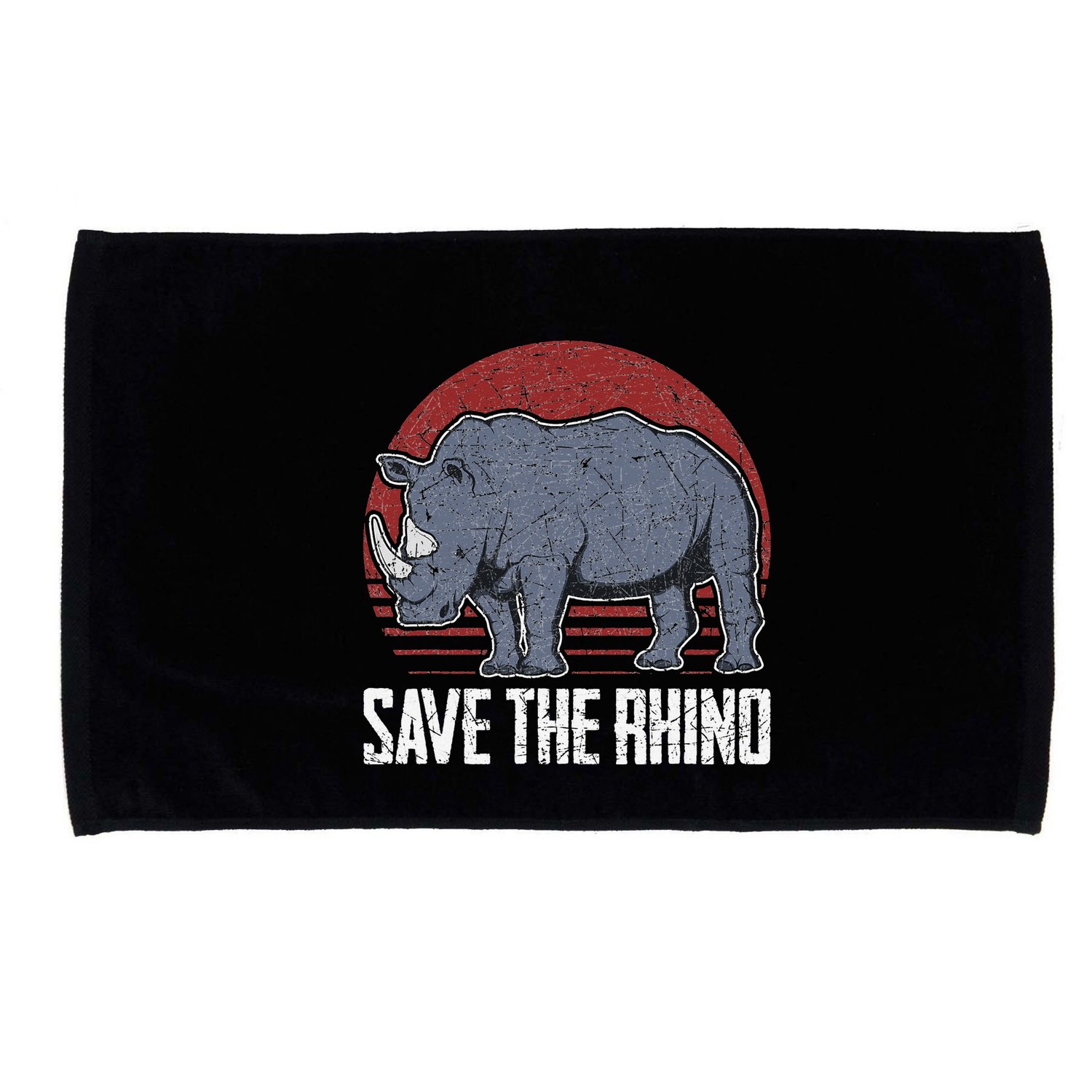 Save The Rhino funny animal lovers Microfiber Hand Towel