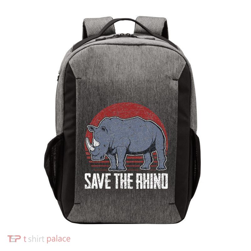 Save The Rhino funny animal lovers Vector Backpack