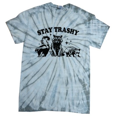 Stay Trashy Retro Funny Racoon Tie-Dye T-Shirt