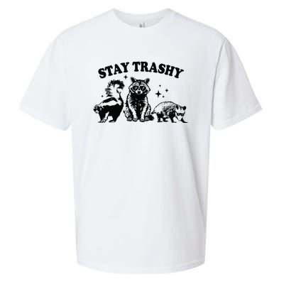 Stay Trashy Retro Funny Racoon Sueded Cloud Jersey T-Shirt