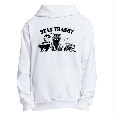 Stay Trashy Retro Funny Racoon Urban Pullover Hoodie