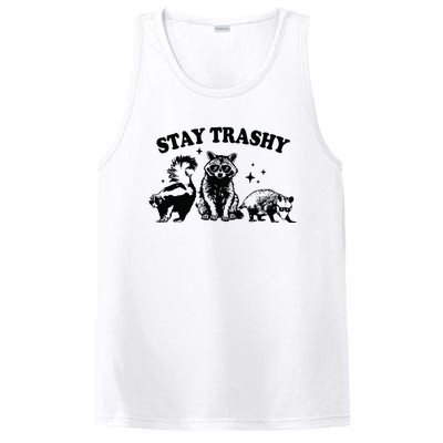 Stay Trashy Retro Funny Racoon PosiCharge Competitor Tank