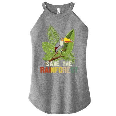 Save The Rainforest Tropical Toucan Graphic Climate Change Meaningful Gift Women’s Perfect Tri Rocker Tank