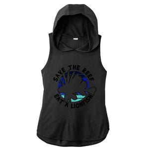 Save The Reef Eat A Lionfish Ozean Freediving Scuba Diving Gift Ladies PosiCharge Tri-Blend Wicking Draft Hoodie Tank