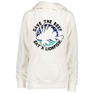 Save The Reef Eat A Lionfish Ozean Freediving Scuba Diving Gift Womens Funnel Neck Pullover Hood