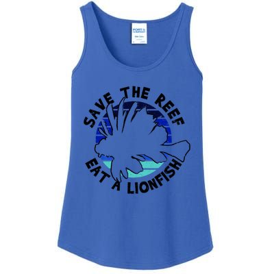 Save The Reef Eat A Lionfish Ozean Freediving Scuba Diving Gift Ladies Essential Tank