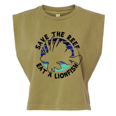 Save The Reef Eat A Lionfish Ozean Freediving Scuba Diving Gift Garment-Dyed Women's Muscle Tee