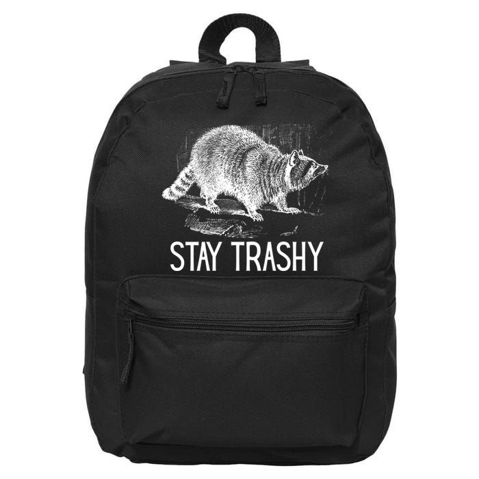 Stay Trashy Raccoon Funny Meme 16 in Basic Backpack