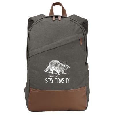 Stay Trashy Raccoon Funny Meme Cotton Canvas Backpack