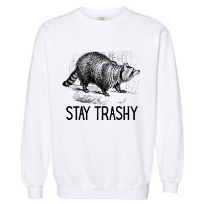 Stay Trashy Raccoon Funny Meme Garment-Dyed Sweatshirt