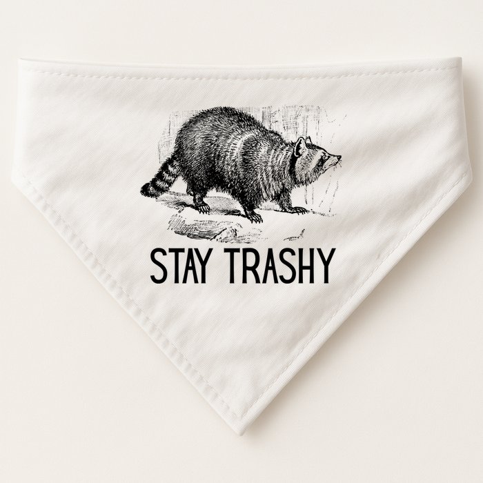 Stay Trashy Raccoon Funny Meme USA-Made Doggie Bandana